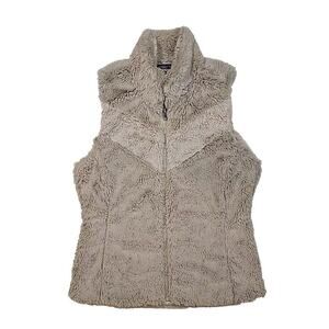 PATAGONIA Women's Pelage Fleece Fur Vest Bleached Stone Sz Small